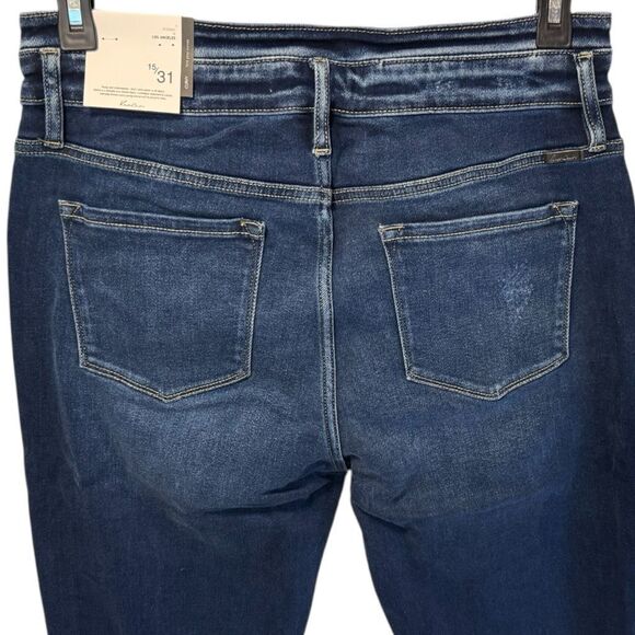 Kancan High Rise Curvy Dark Wash Button Fly Flare NWT - Picture 15 of 16